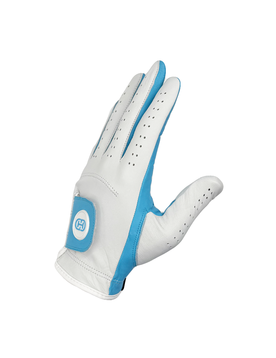 Split Shade Men's Golf Glove | Light Blue & White