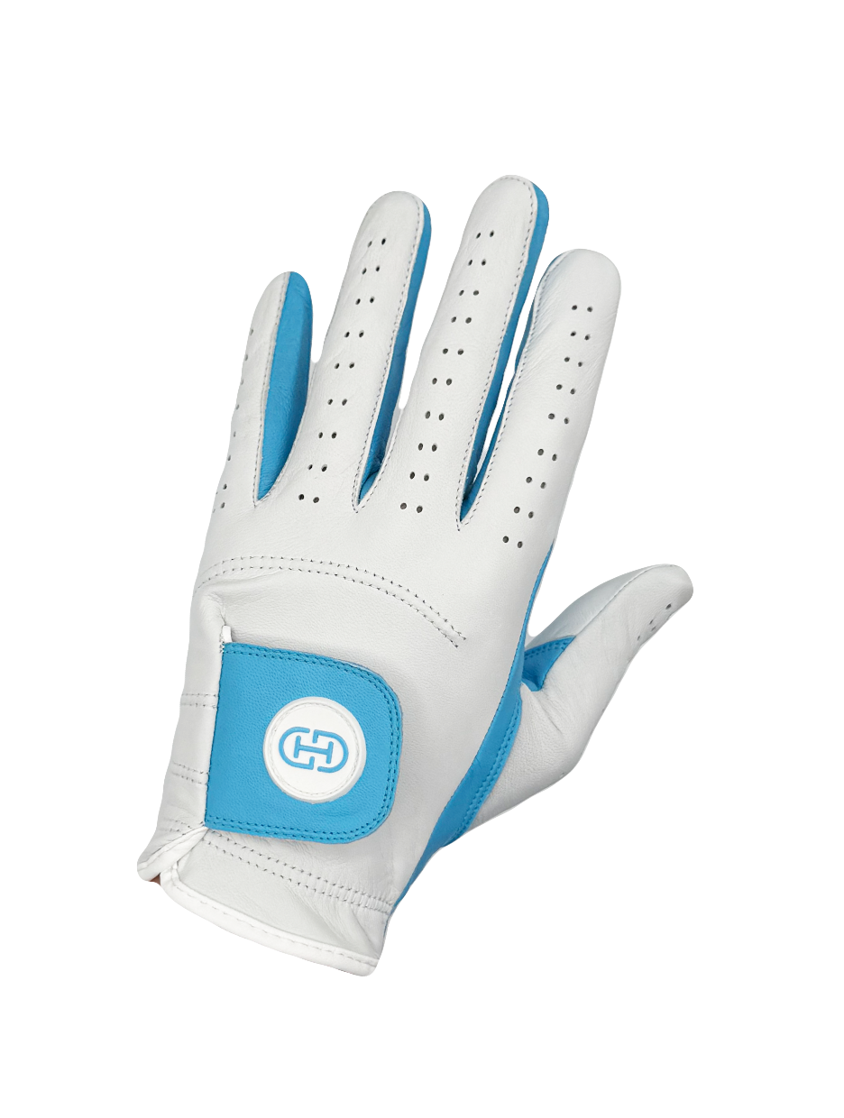 Split Shade Men's Golf Glove | Light Blue & White
