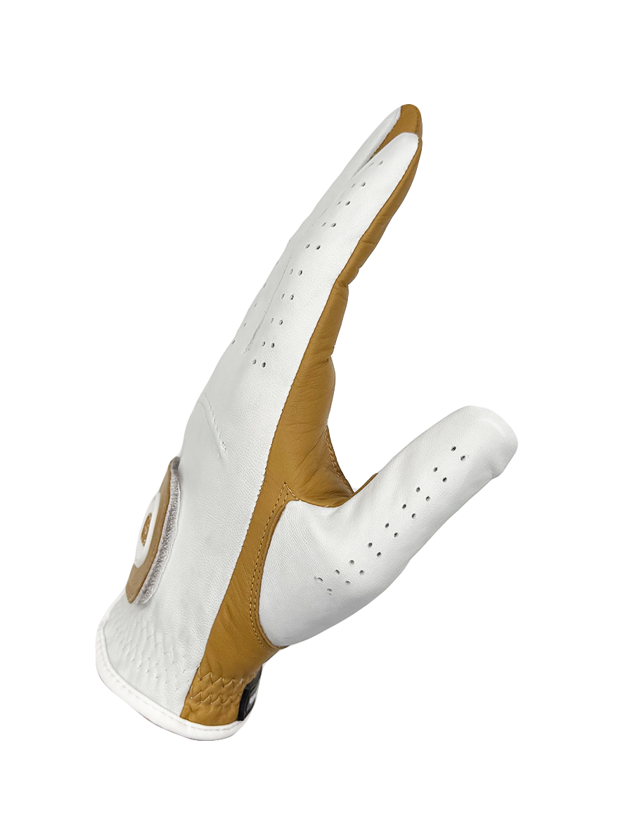 Split Shade Men's Golf Glove | Gold & White