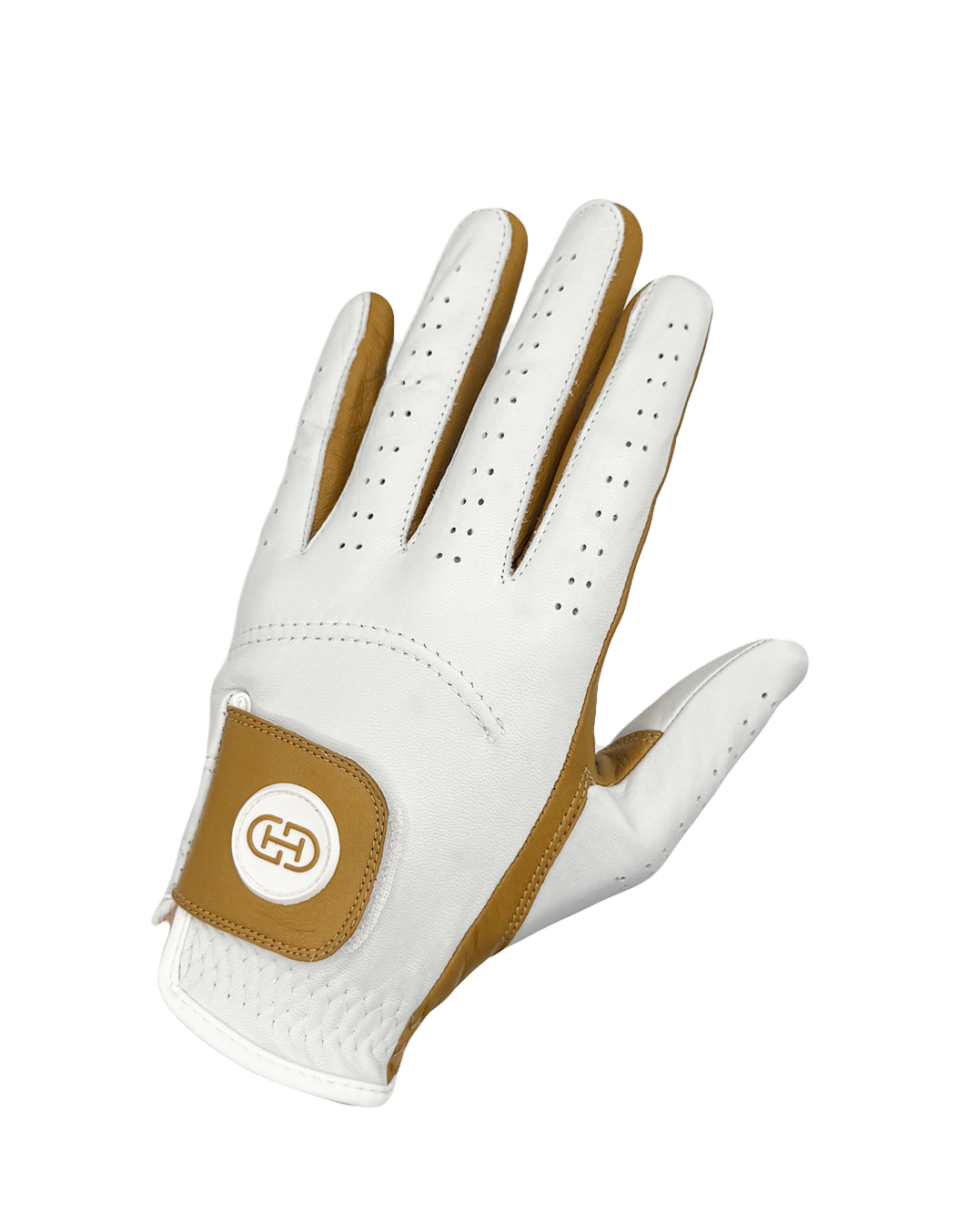 Split Shade Men's Golf Glove | Gold & White