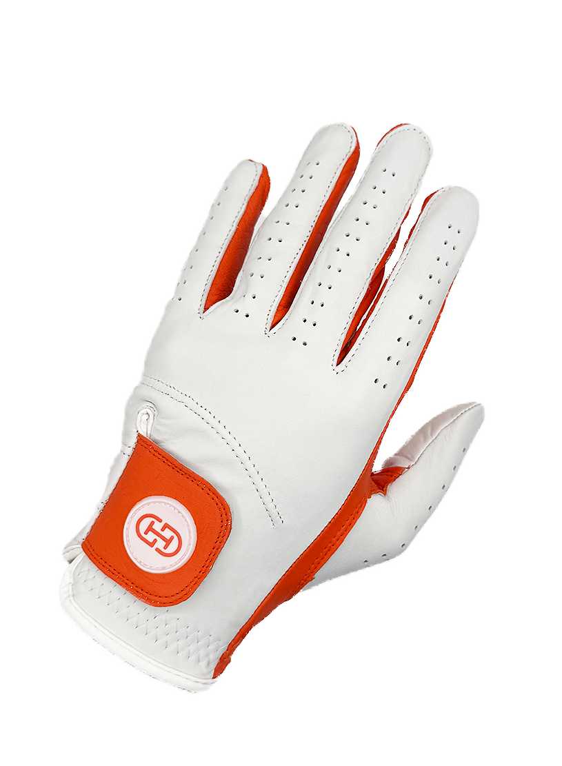 Split Shade Men's Golf Glove | Orange & White