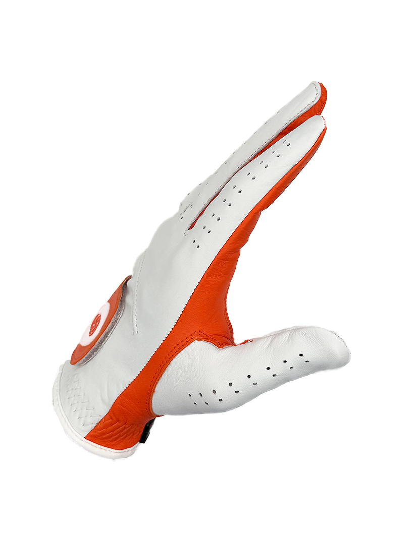 Split Shade Men's Golf Glove | Orange & White