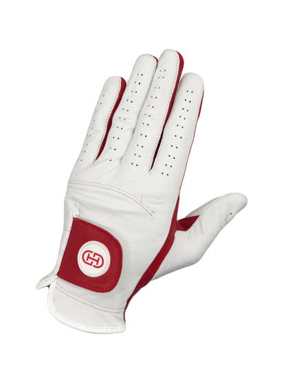 Split Shade Men's Golf Glove | Crimson & White