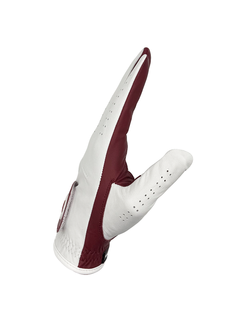 Split Shade Men's Golf Glove | Maroon & White